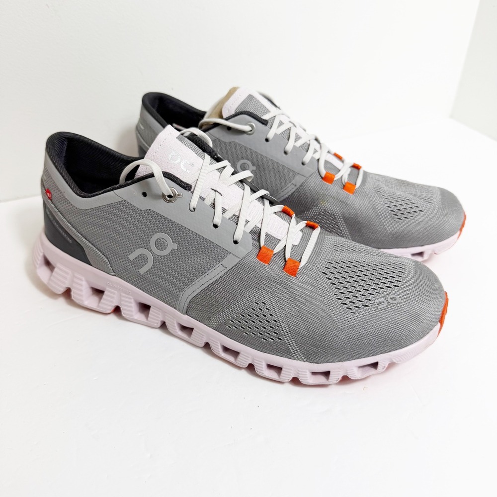On Cloud X Running Shoes Women 11 Alloy Gray Lavender Orange